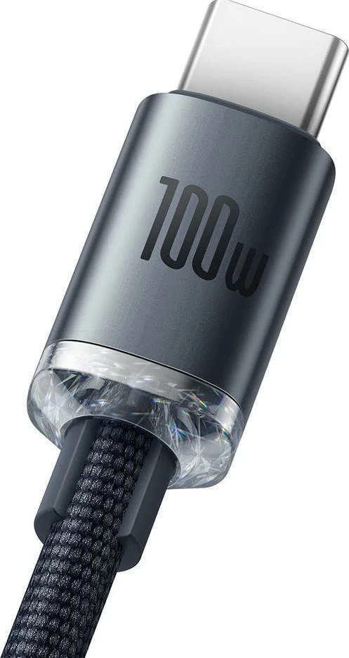 Kabllo USB-A në USB-C Baseus Crystal Shine CAJY000501/BSU3102BLK 2 m 100W USB 2.0, e zezë (1 copë)