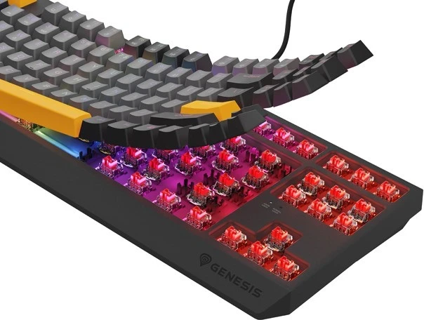 Tastierë mekanike Genesis Thor 230, TKL, RGB Outemu Red, gri e zezë