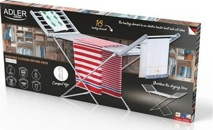 Tharëse elektrike për rroba Adler AD 7821, palosshme, e bardhë