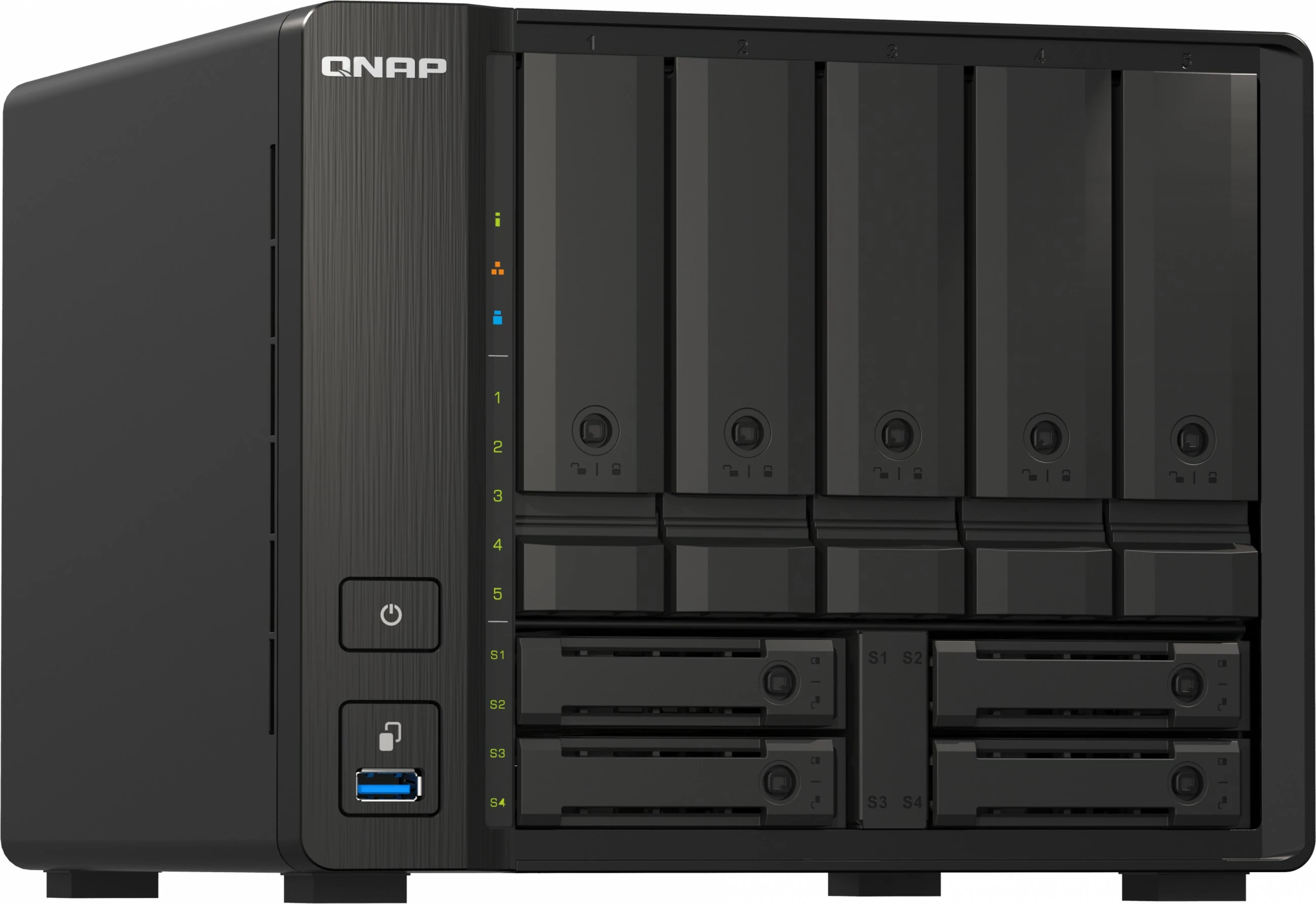 NAS QNAP Ryzen V1500B 8GB DDR4, 9-bay, SATA/NVMe, i zi