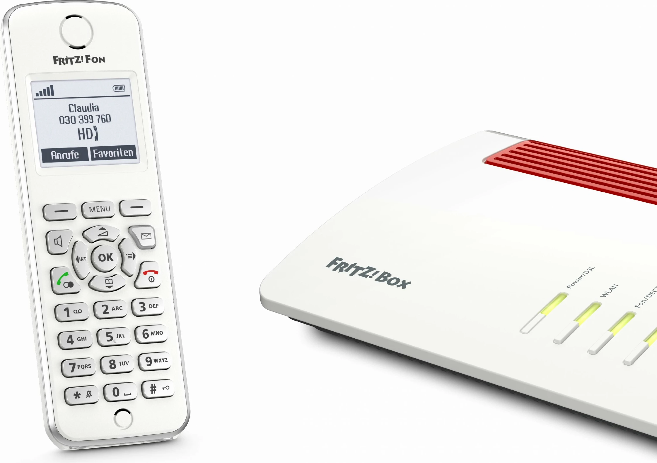 Telefon DECT AVM FRITZ!Fon M2, Wireless, 300 kontakte, Bardhë