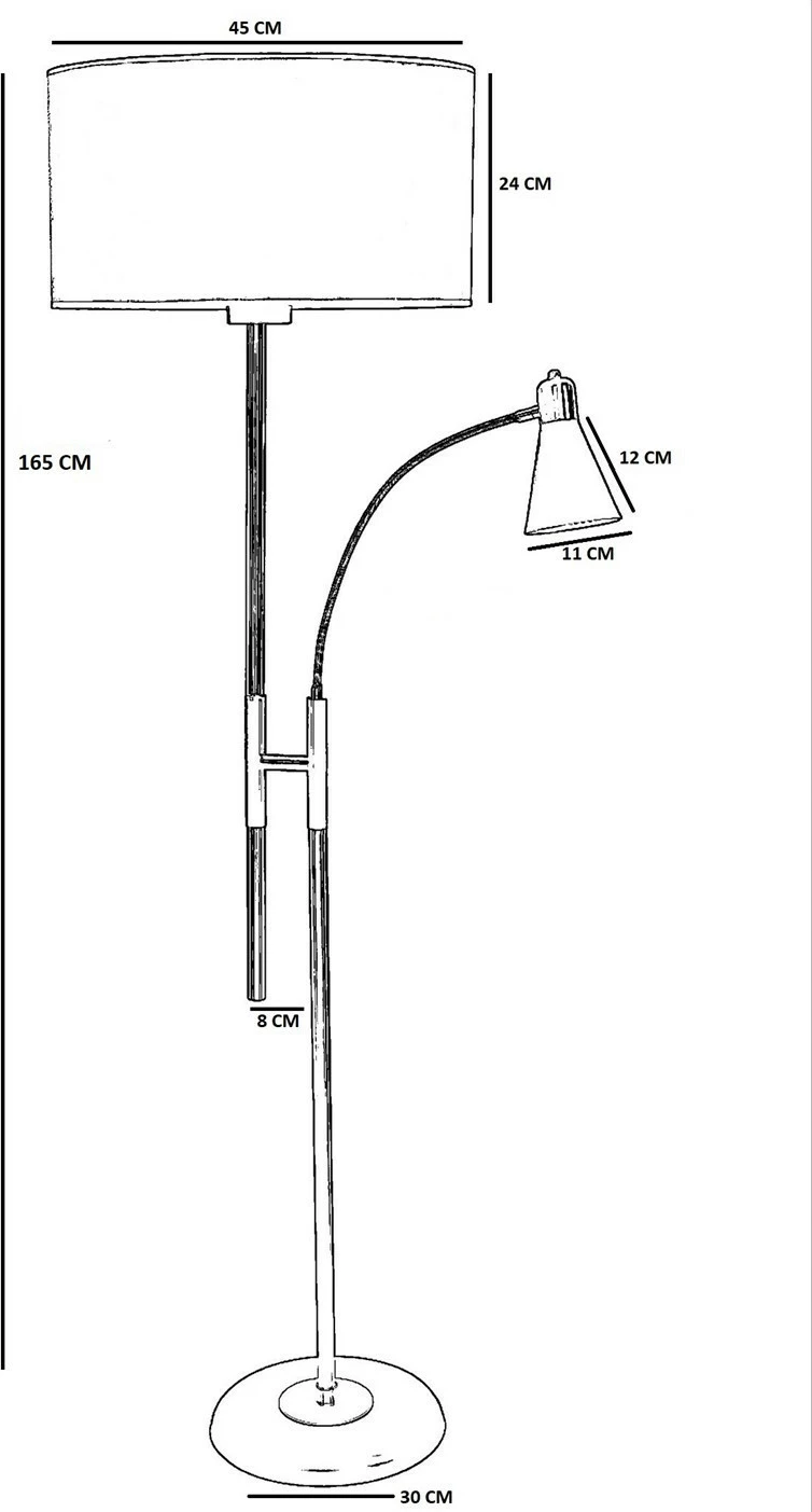 Llambë dyshemeje Opviq Forza, ngjyrë wicker, abazhuri cilindrik rattan
