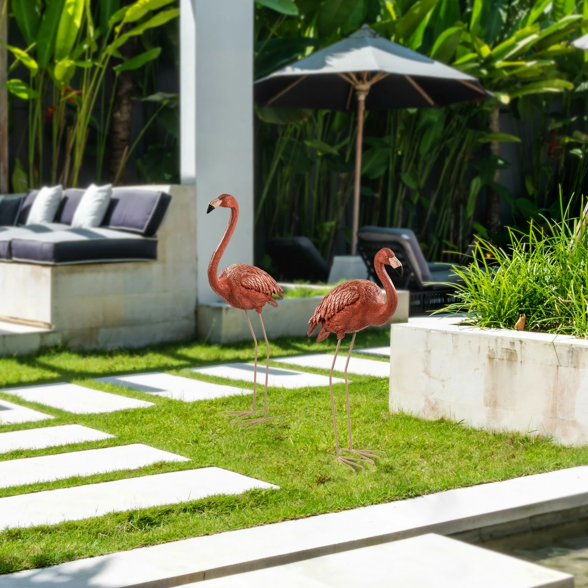 Set dekorativ për kopsht, 2 copë, flamingo, Evila Originals