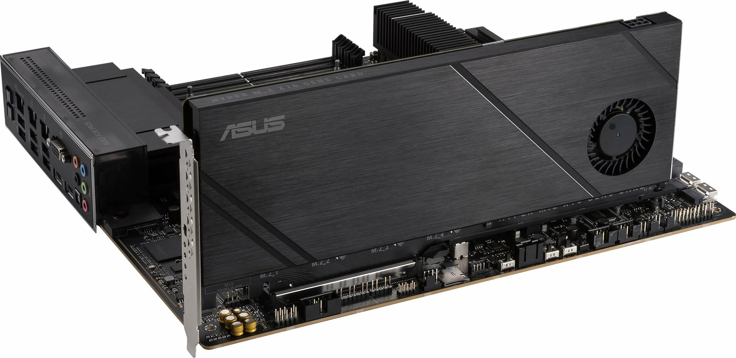Adapter PCIe Asus Hyper M.2 x16 Gen5, PCI Express 5.0 x16, 4x M.2 NVMe, ftohje aktive, e zezë