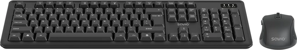Set tastierë dhe maus wireless Savio KB-03, USB, QWERTY, Anglisht, e zezë