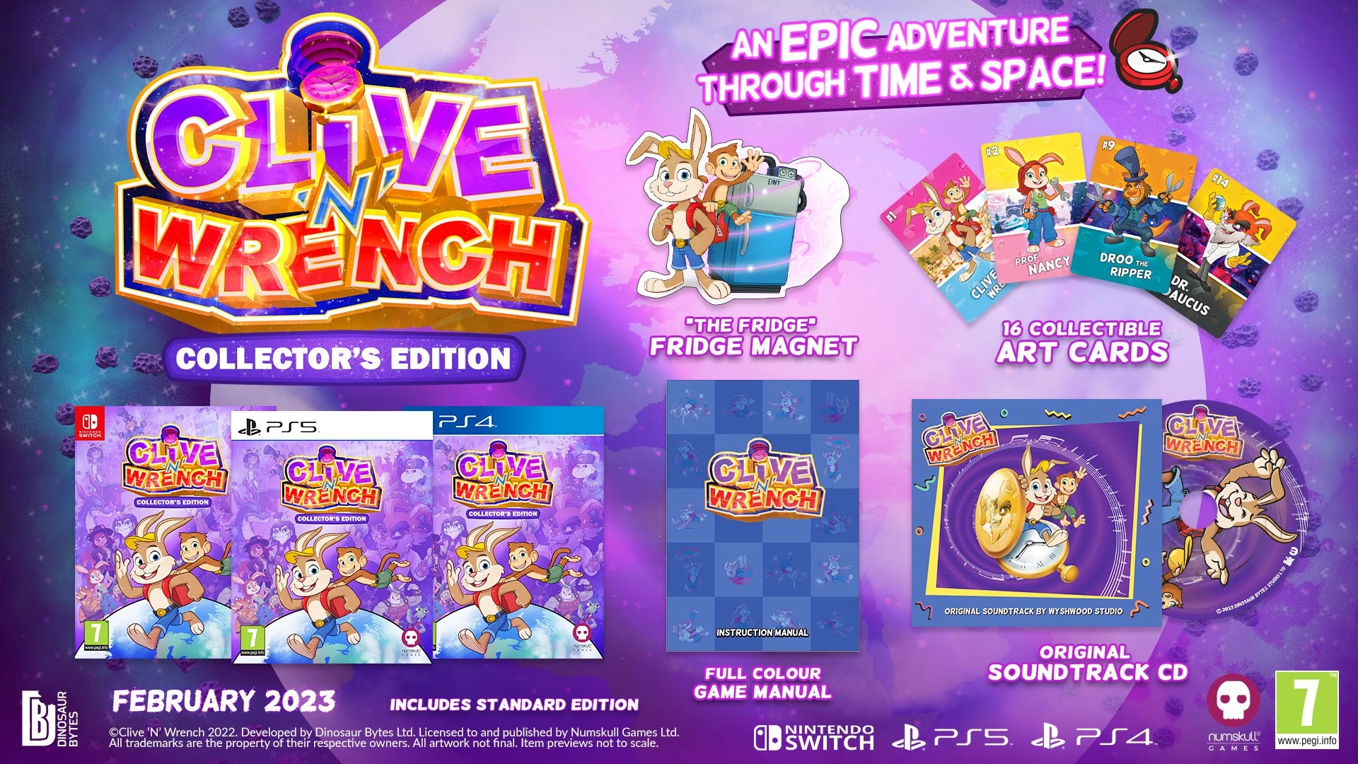 Lojë PS4, Numskull Games, Clive 'n' Wrench, Badge Collector's Edition