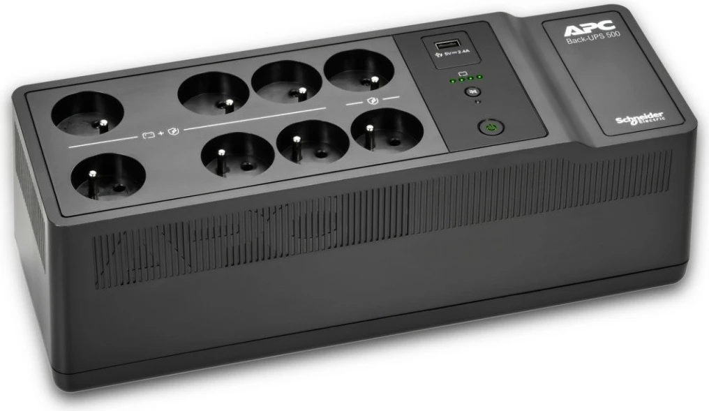 UPS APC BE500G2-FR Back-UPS, 500VA, 8 dalje, USB, e zezë