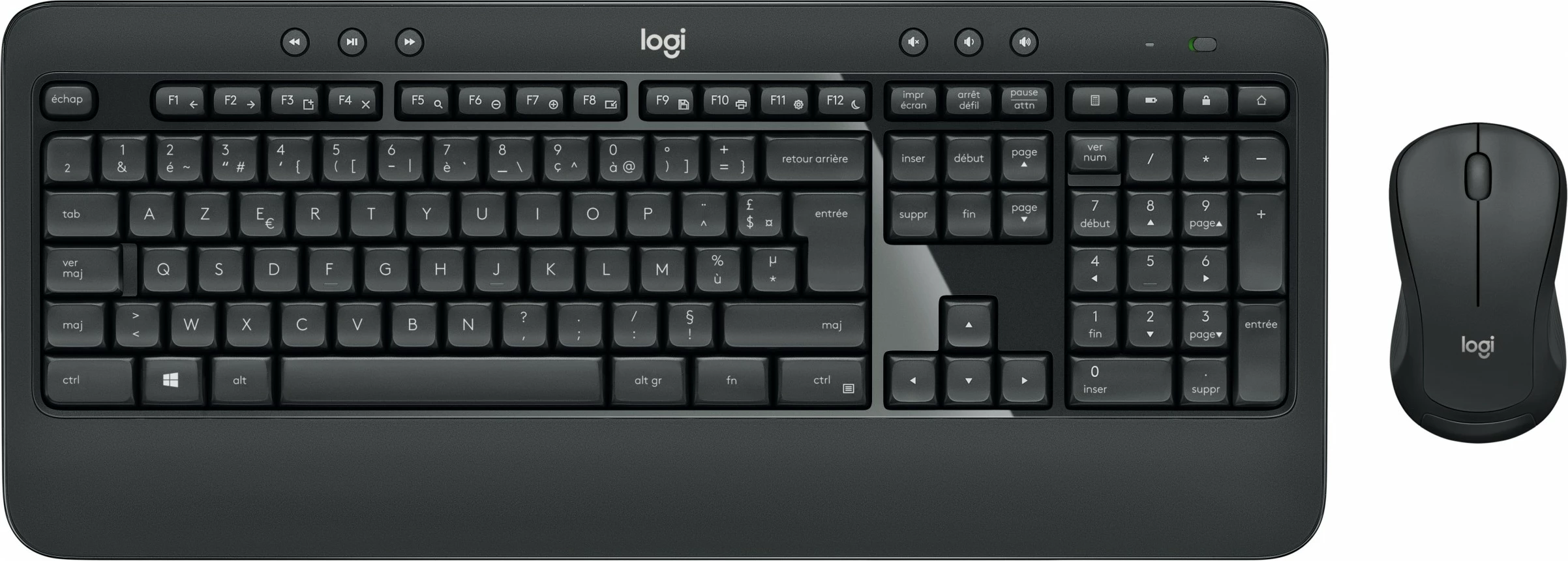Set tastierë AZERTY Logitech MK540 wireless me maus, e zezë-bardhë
