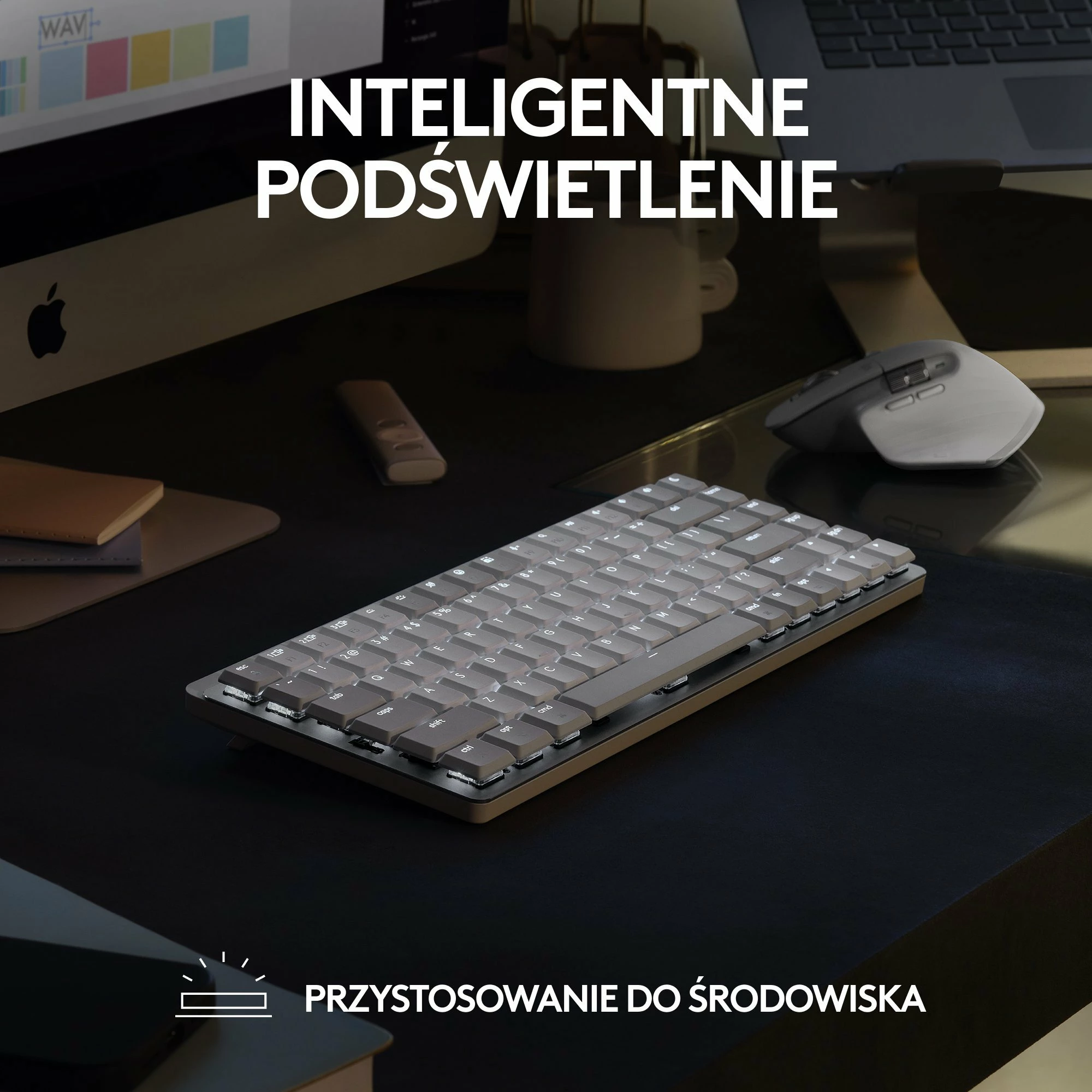 Tastierë mekanike Logitech MX Mechanical Mini for Mac 920-010837, wireless, US INTL layout, backlit, pa numpad, Graphite