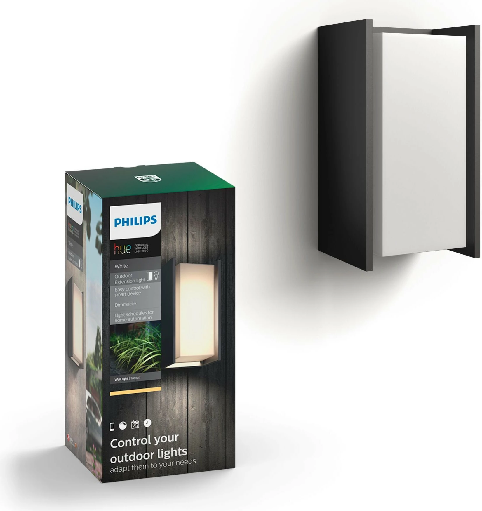 Dritë muri Philips Hue White Turaco, LED, Smart, Anthracite