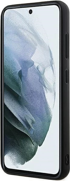 Mbështjellës Karl Lagerfeld 3D Rubber Glitter Logo për Samsung Galaxy S23, i zi