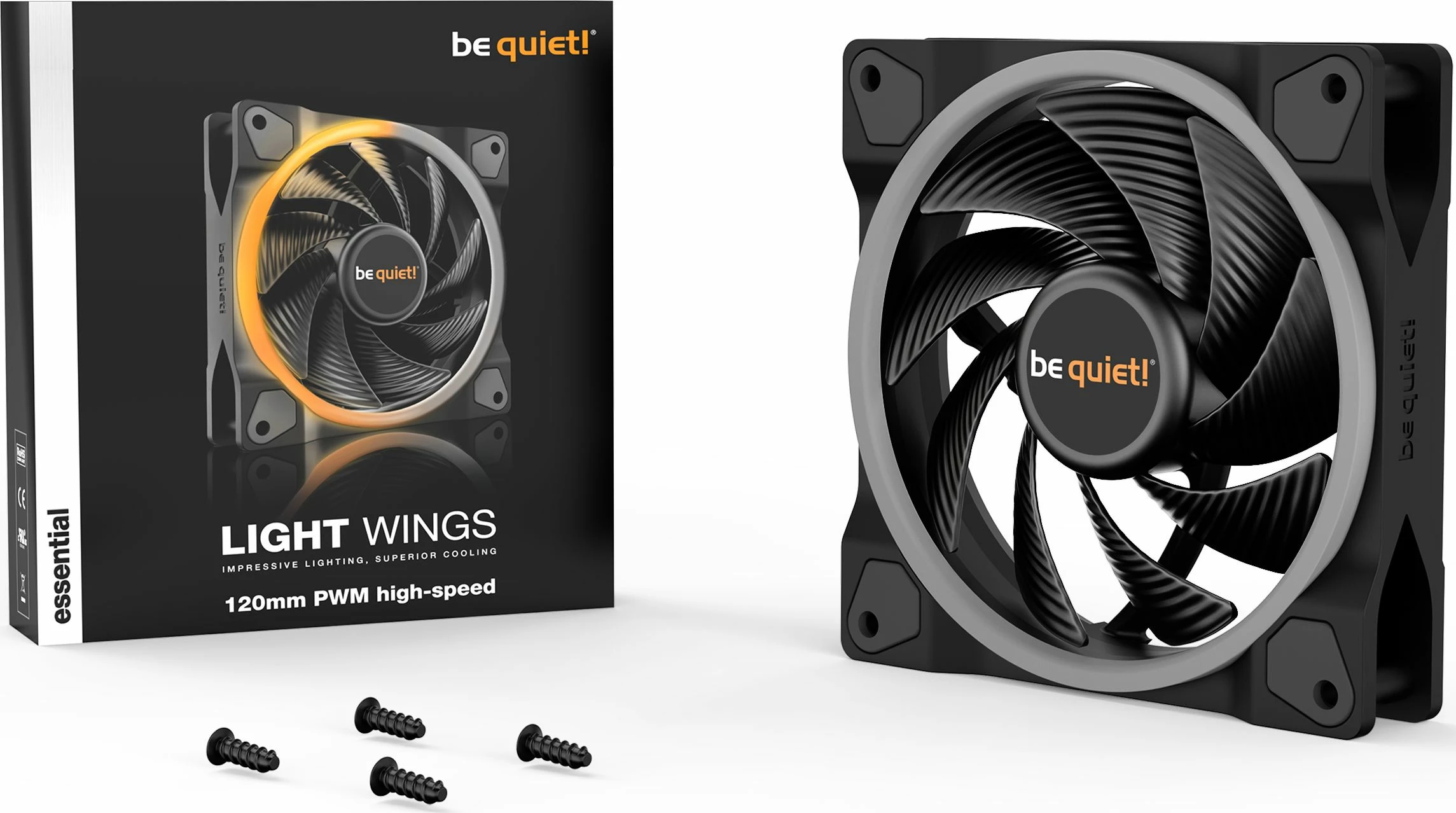 Ventilator PC be quiet! Light Wings BL073 120mm PWM High-Speed ARGB 2500rpm, i zi, 1 copë