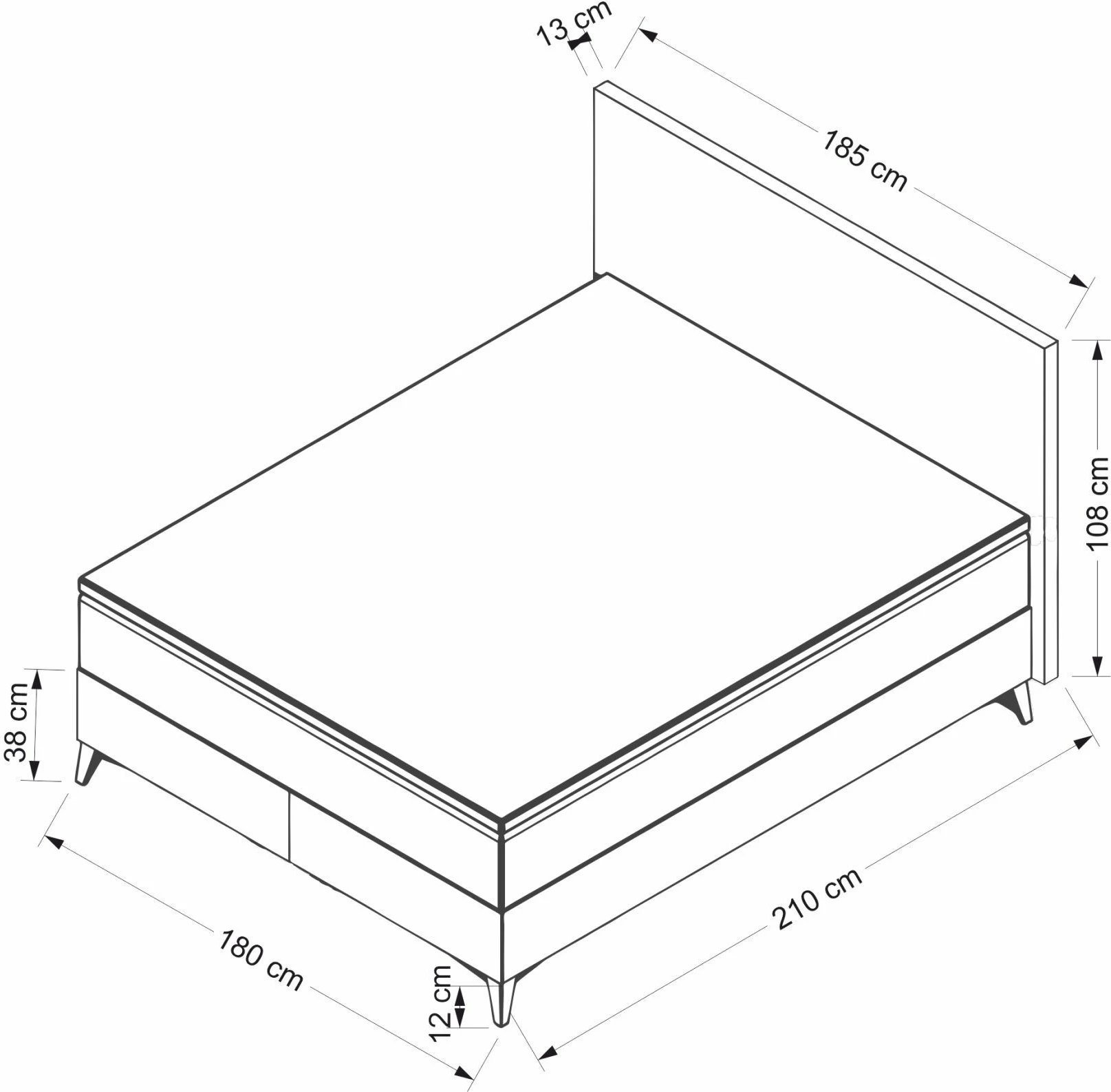 Baza dhe shpinore krevati dopio Skye Decor, Melina, 180x200, portokalli