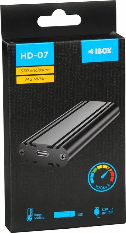 Kasë për SSD IBOX HD-07, M.2, e Zezë