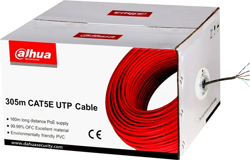 Kabllo rrjeti DAHUA PFM920I-5EUN Cat5e UTP, 305m, e kuqe