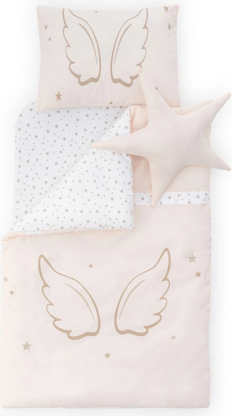 Set gjumi për beba, krahë engjëlli, rozë, 5 pjesë