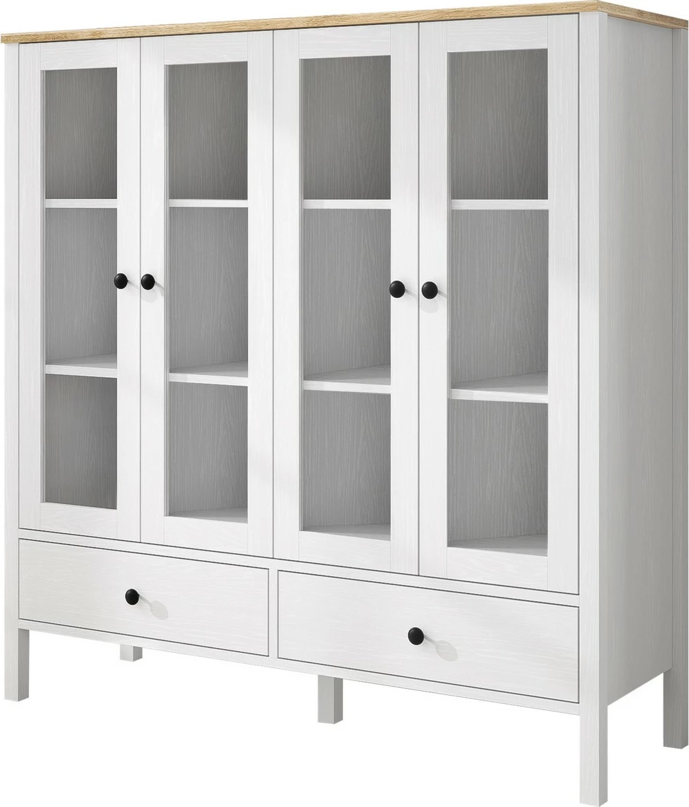 Raft librash Hanah Home, FRN-20071, ngjyrë druri dhe e bardhë