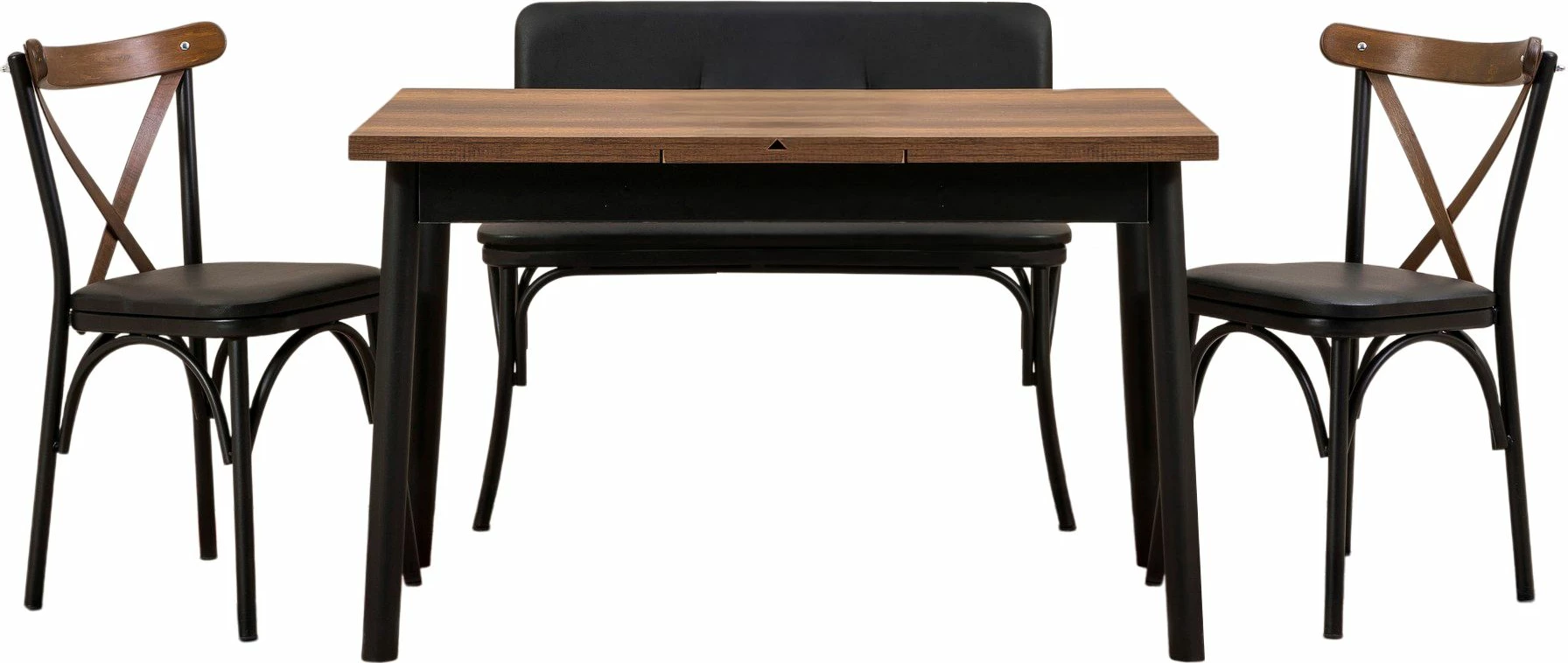 Set tavoline e zgjatshme me karrige (4 copë), Hanah Home, Oliver, açl.barok-black V2