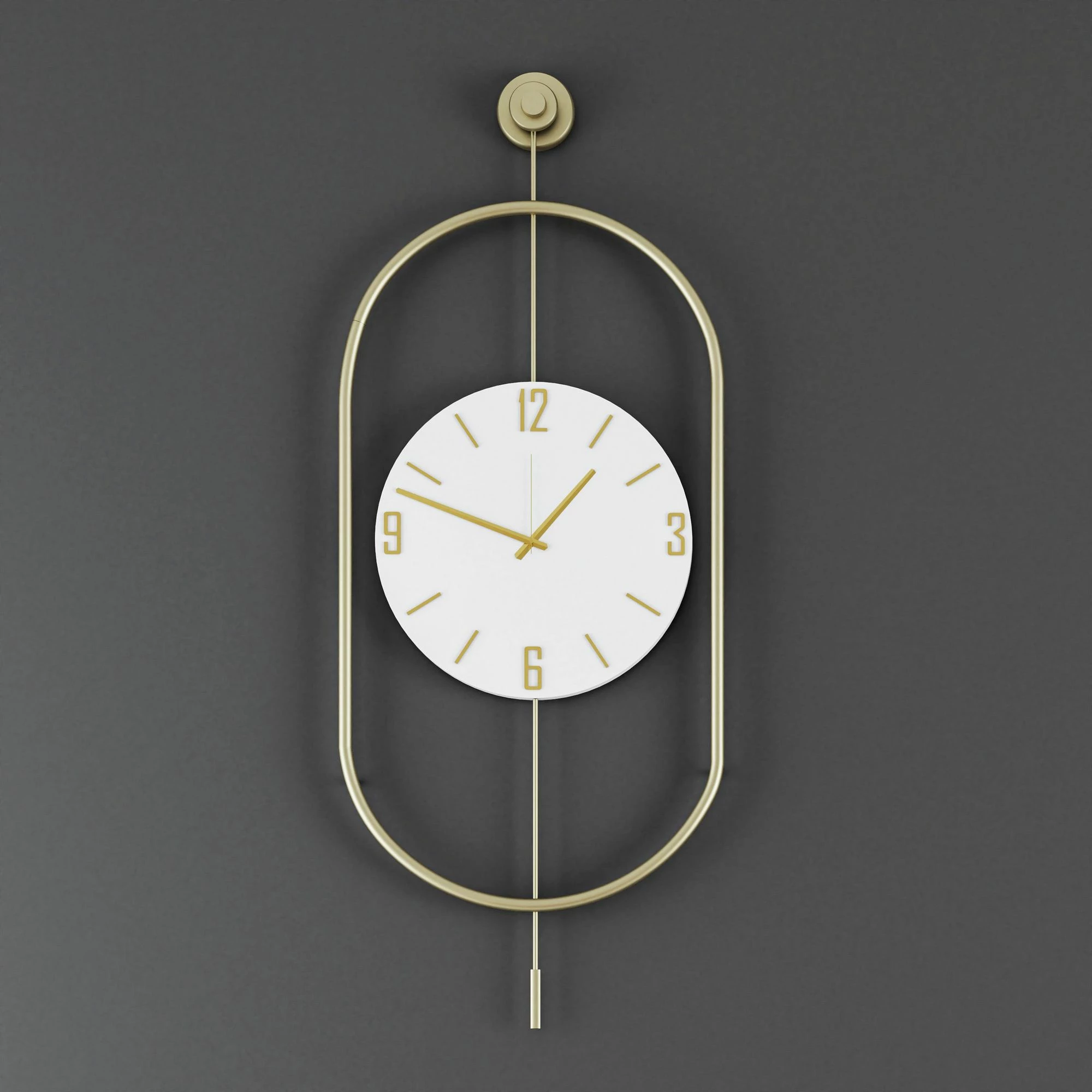 Orë muri dekorative metalike Wallity, Mclock-00113, ngjyrë ari