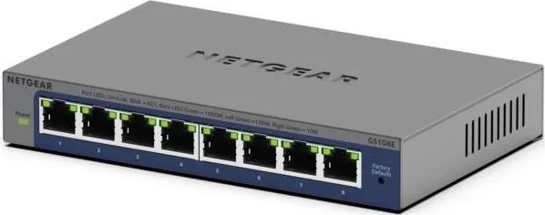 Switch Netgear GS108E-400EUS, 8 porte LAN, i menaxhueshëm