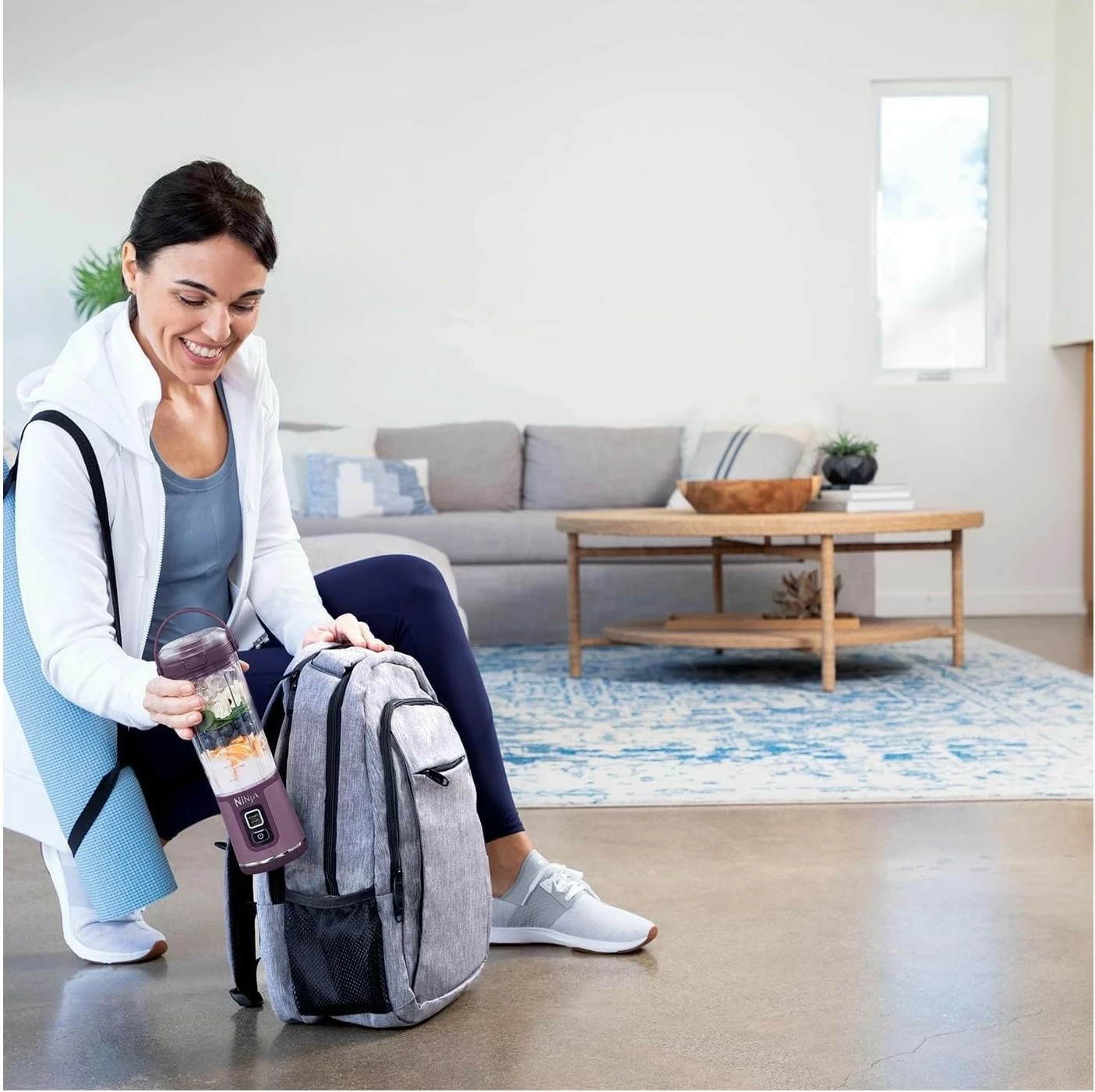 Blender portabil Ninja BC151, 0.53L, USB-C, fiolet