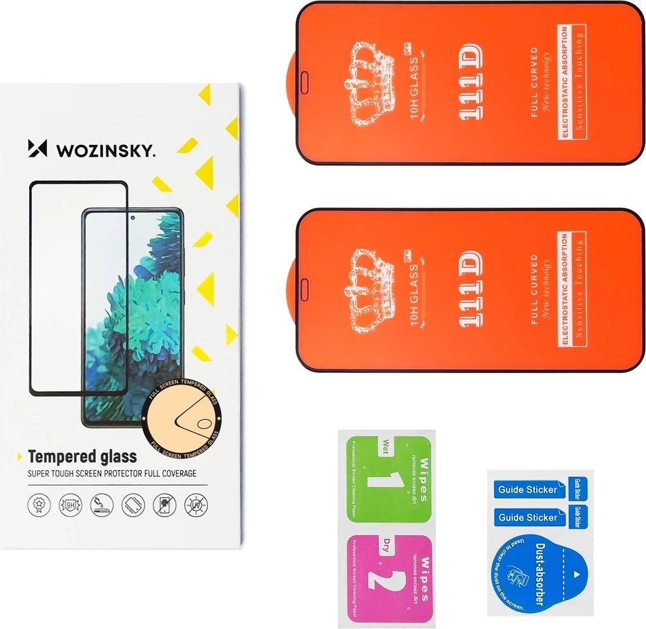 Mbrojtës ekrani Wozinsky Full Glue Tempered Glass për Samsung Galaxy A06 5G / A05, 2-pack, kornizë e zezë