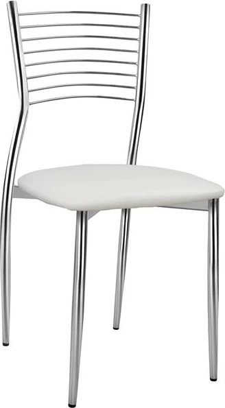Karrige Elvira FH0025.01, ulëse nga PU e bardhë, 40X44X83 cm, set prej 6 copë