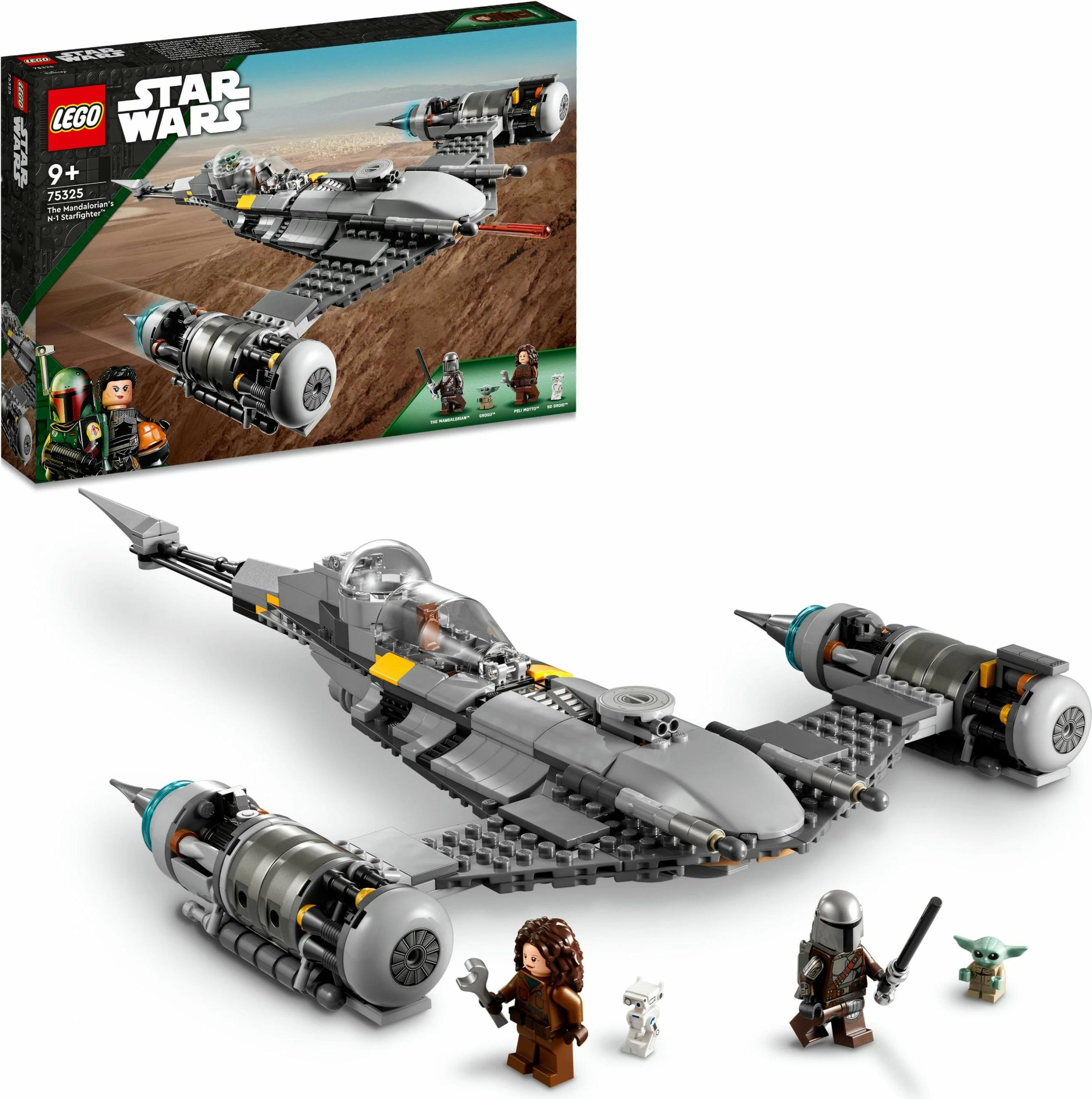 Set ndërtimi LEGO Star Wars The Mandalorian’s N-1 Starfighter, 412 pjesë, plastikë, shumëngjyrësh