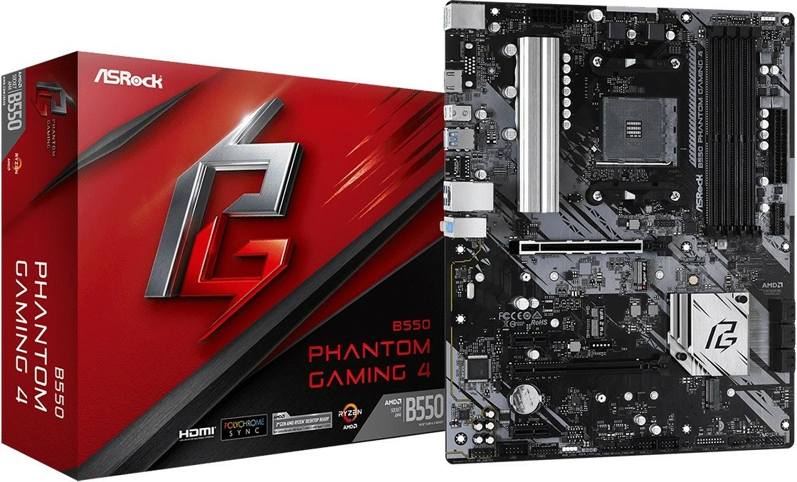 Pllakë amë ASRock B550 Phantom Gaming 4, Socket AM4, ATX, e zezë