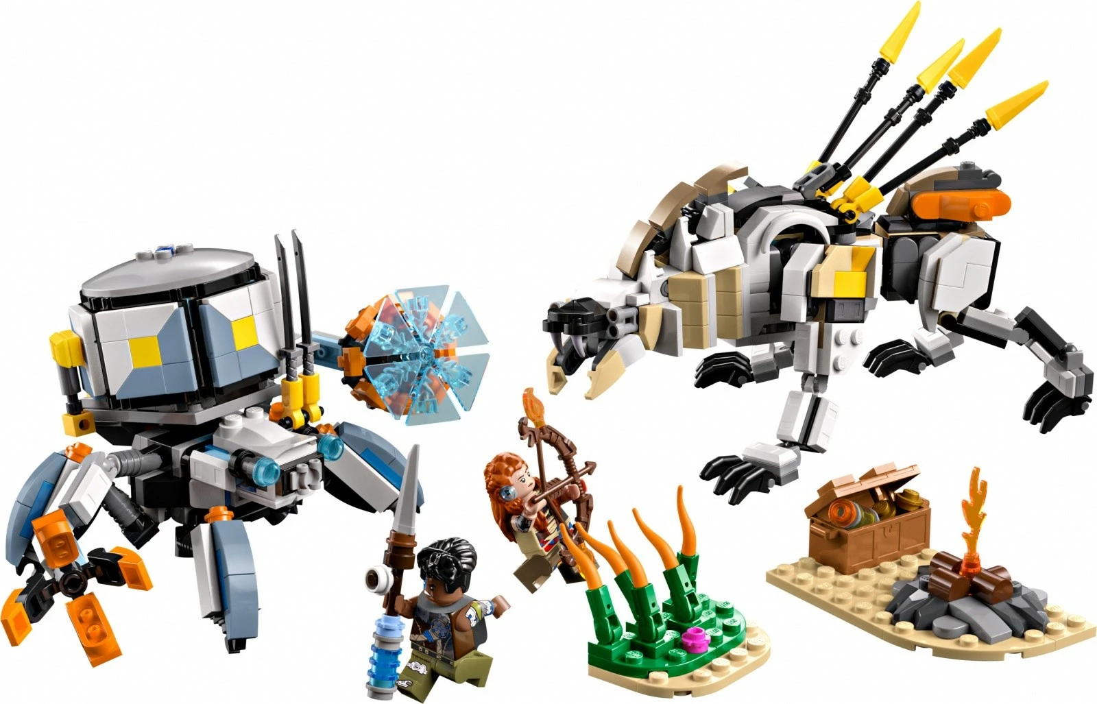 Set LEGO Horizon Adventures 77037, Aloy dhe Varl kundër Crab-Lizard dhe Buzzsaw, 768 pjesë