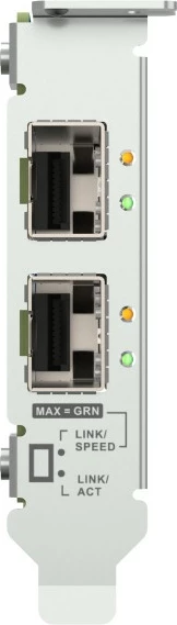 Kartë rrjeti QNAP QXG-25G2SF-E810 2 porte 25GbE SFP28 PCIe Gen4 chipset Intel E810-XXVAM2 set me 3 shina montimi