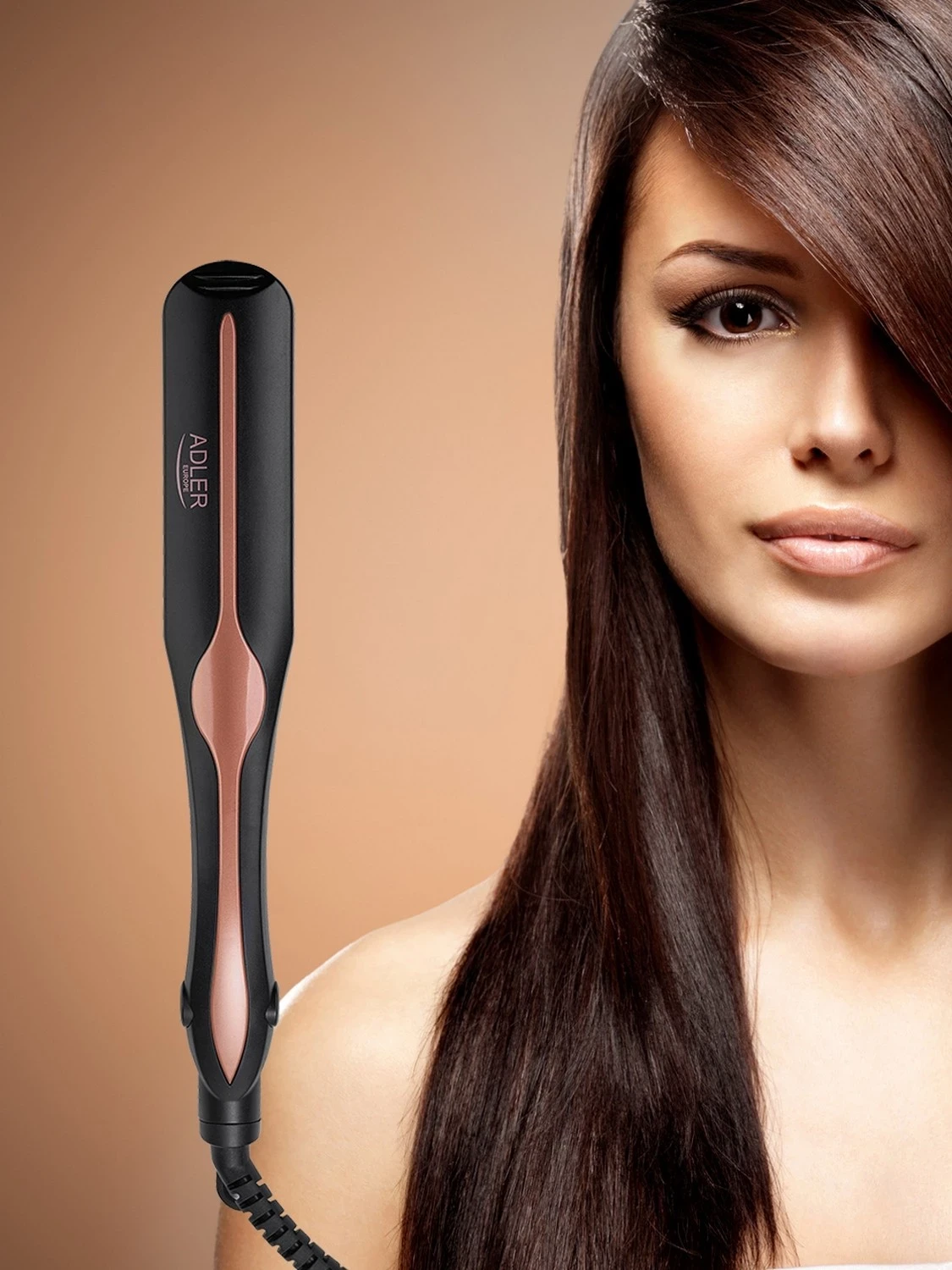 Drejtuese për flokë Adler AD 2318, e zezë/bakër