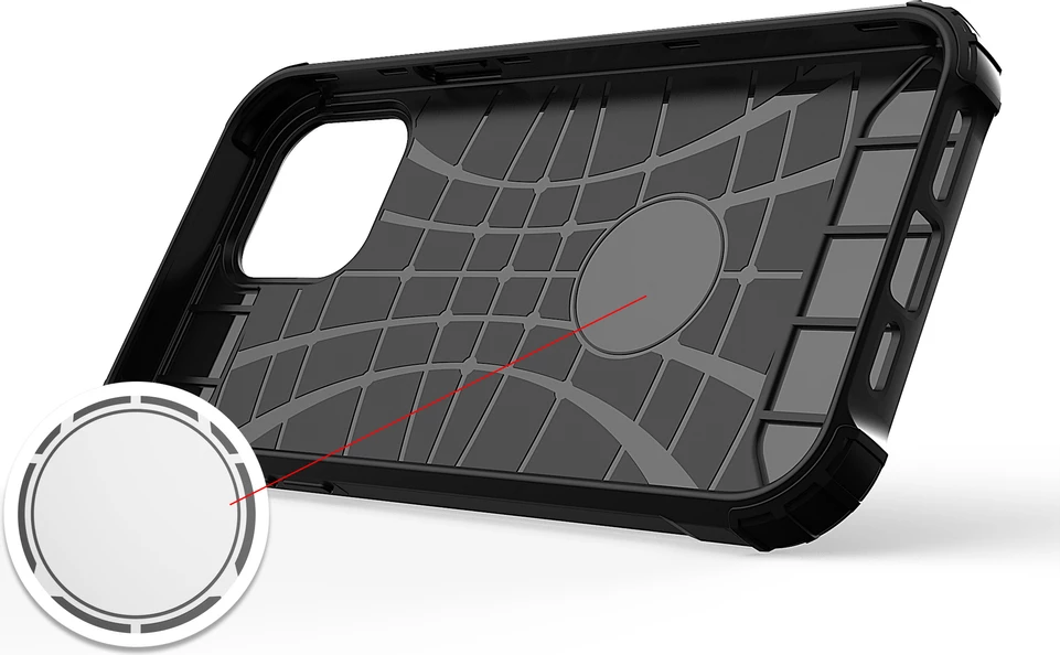 Mbështjellës Hurtel Hybrid Armor për iPhone 13 Pro, argjendtë