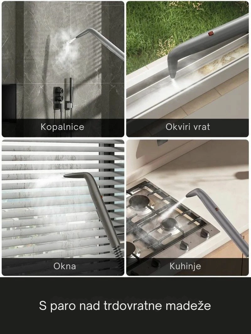 Pastrues me avull dhe nxjerrës njollash Uwant B400 2-në-1, 100°C avull, 65°C ujë i nxehtë, 18000 Pa, 1.2L/1.4L, gri, me aksesorë