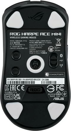 Maus ASUS ROG Harpe Ace Mini, Ambidextrous, Optical, RF Wireless + Bluetooth + USB Type-C, 42000 DPI, Ngjyrë e zezë