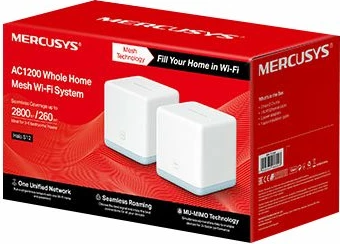 Wifi mesh Mercusys Halo S12, mesh Wi-Fi, 2 copë, AC1200, e bardhë