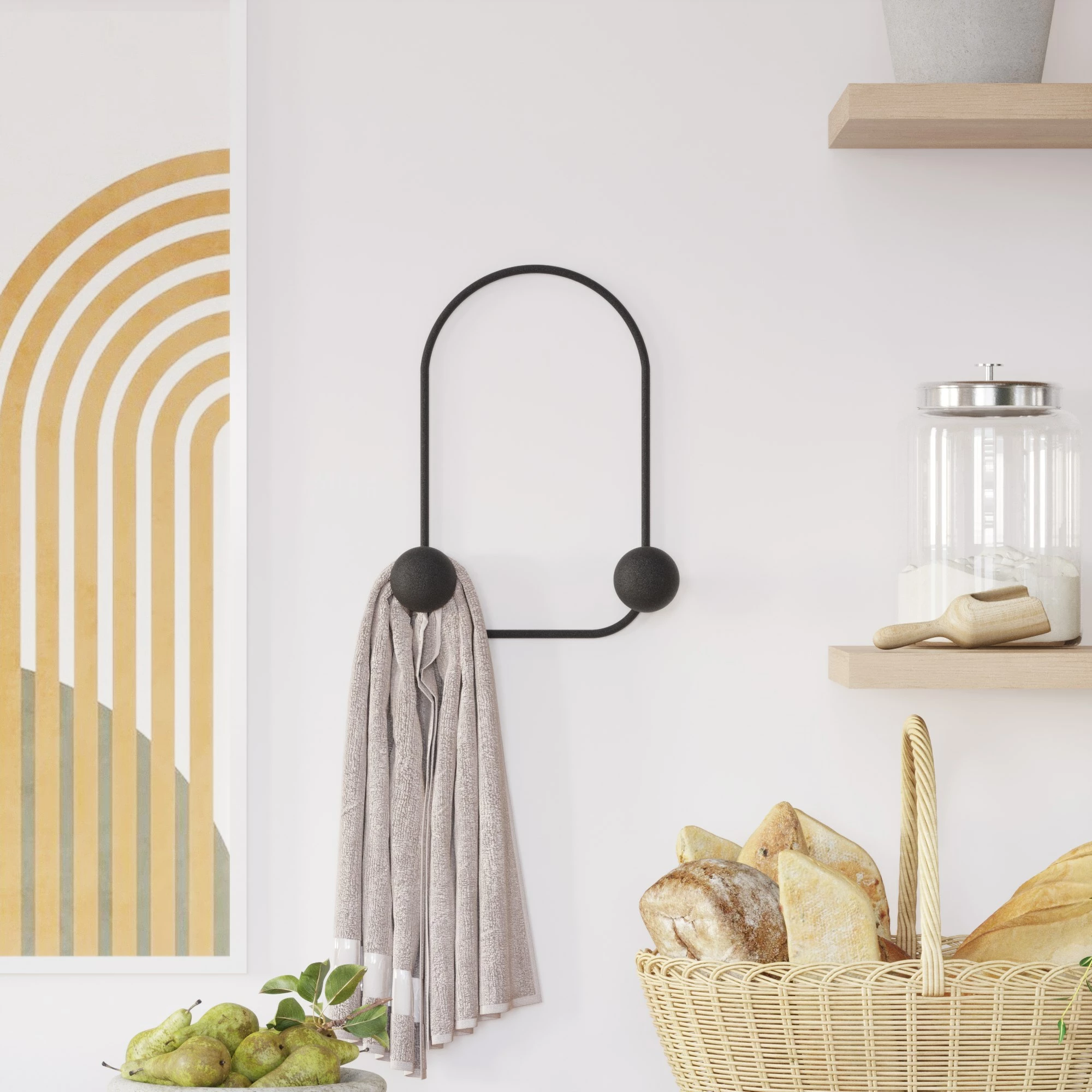 Varëse muri metalike Wallity, bretkosë, ngjyrë e zezë