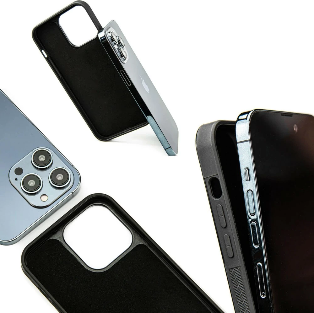 Mbështjellës për celular Bewood Unique Violet për iPhone 15 Plus, MagSafe, dru dhe rrëshirë, vjollcë e zezë