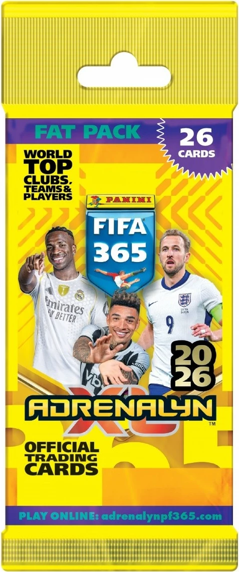 Pako letra koleksionuese, Panini FIFA 365 Adrenalyn XL 2026, Fat Pack 26 karta (24 bazë + 2 speciale), MPN 048-02921