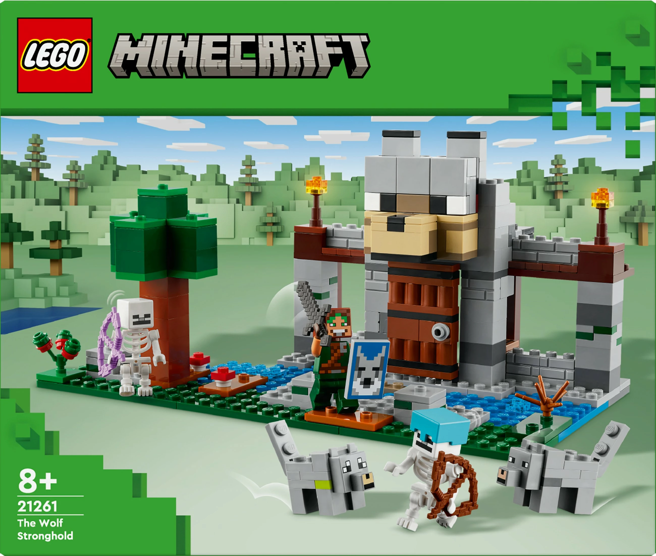 Set ndërtimi LEGO Minecraft 21261 Die Wolfsfestung, shumëngjyrësh