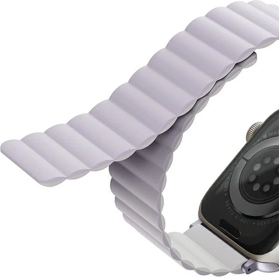 Rrip silikoni për Apple Watch UNIQ Revix, 42/44/45/49mm, dyngjyrësh vjollcë-e bardhë