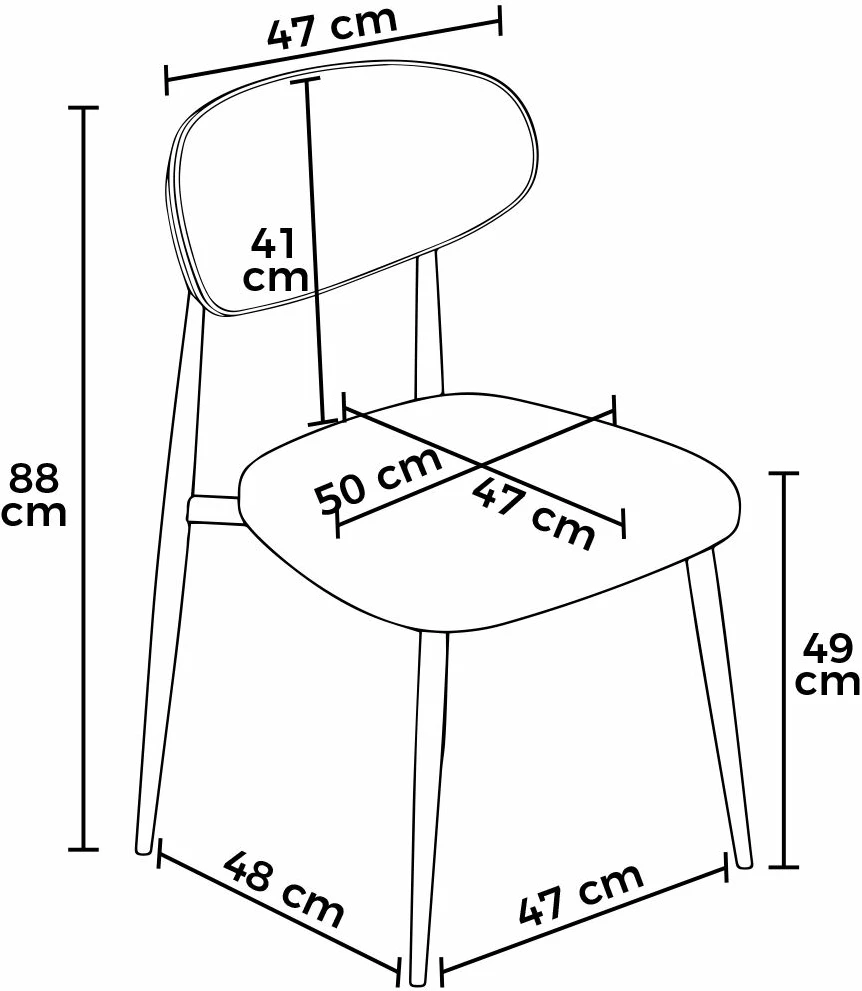 Set karrigesh (4 copë), Hanah Home, Vina, anthracite, krom