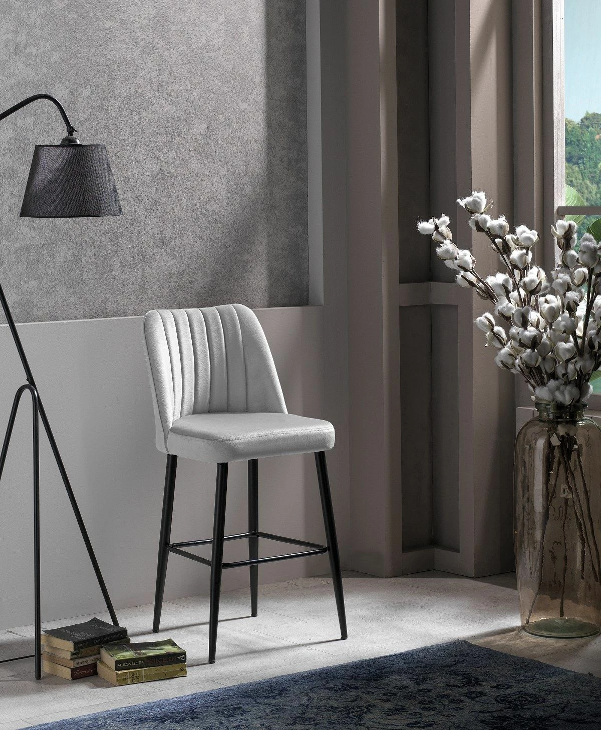 Set karrigesh për bar (4 copë), Hanah Home, Vento, krem