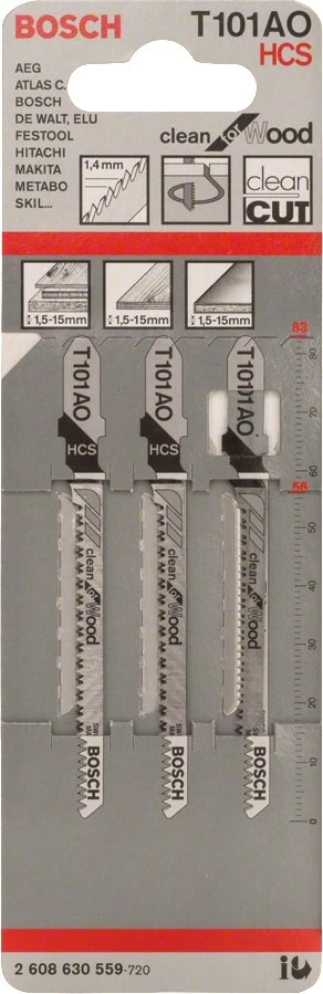 Teh sharrë Bosch T 101 AO, Plywood, Softwood, HCS