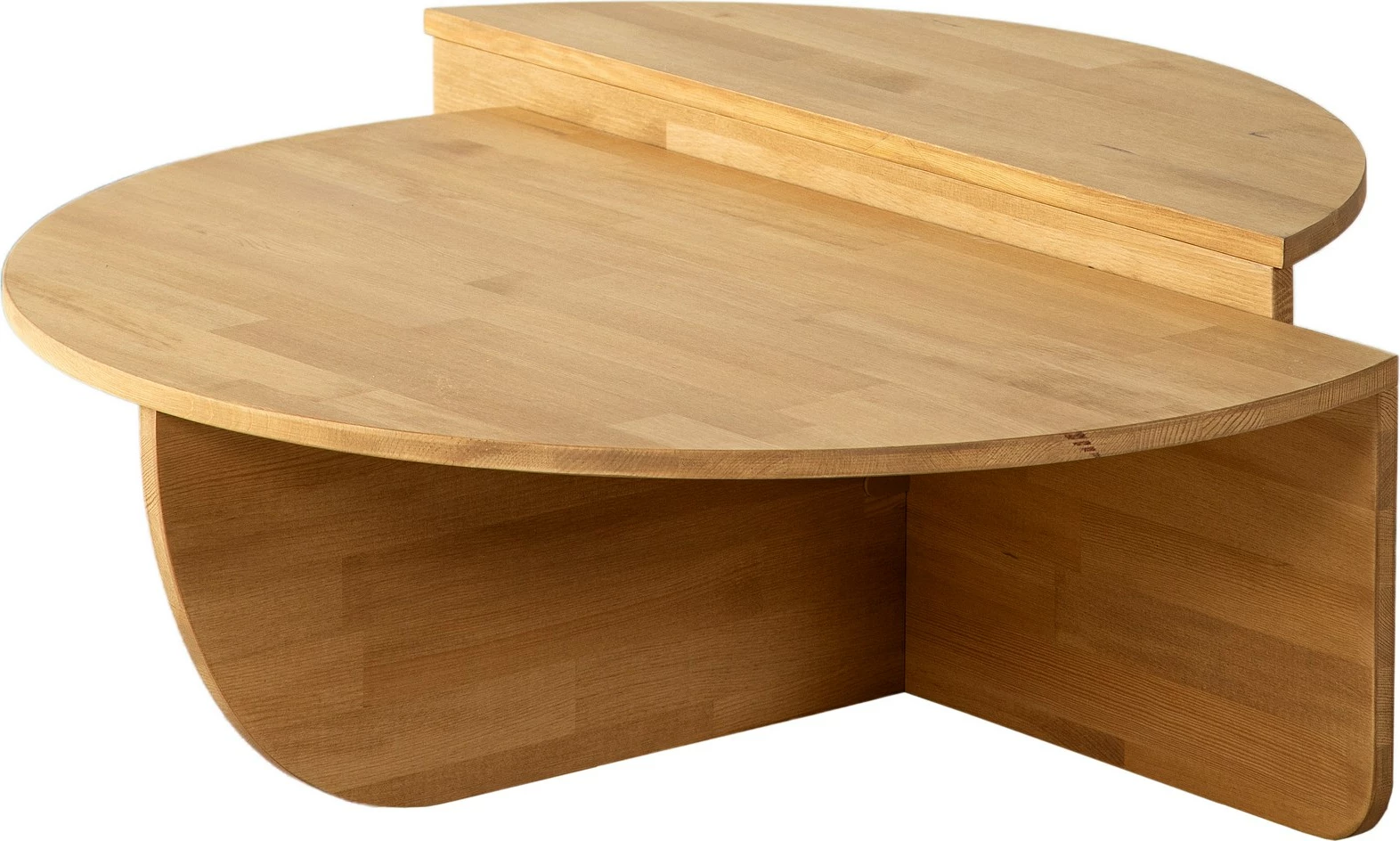 Set tavolinash kafeje Hanah Home, dru podium, ngjyrë lisi