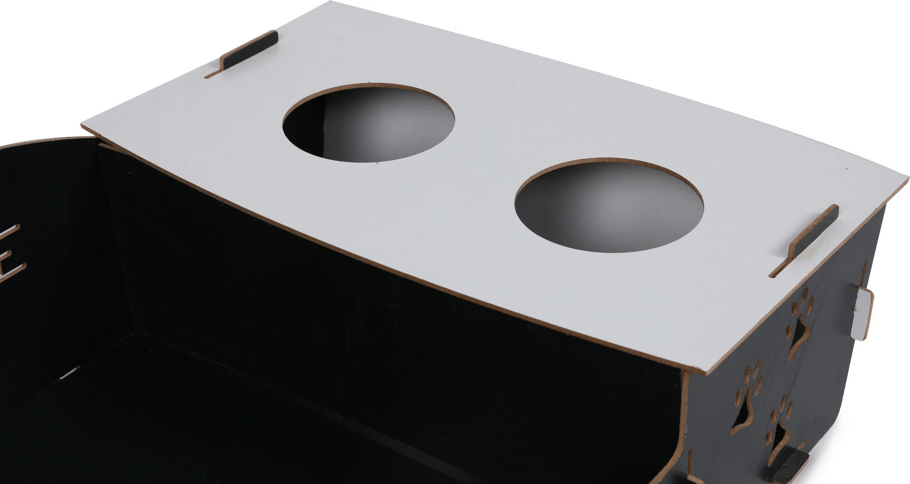 Shtrat për mace Aberto Design, 200, i zi dhe i bardhë, MDF, i çmontueshëm, 60x40x15cm