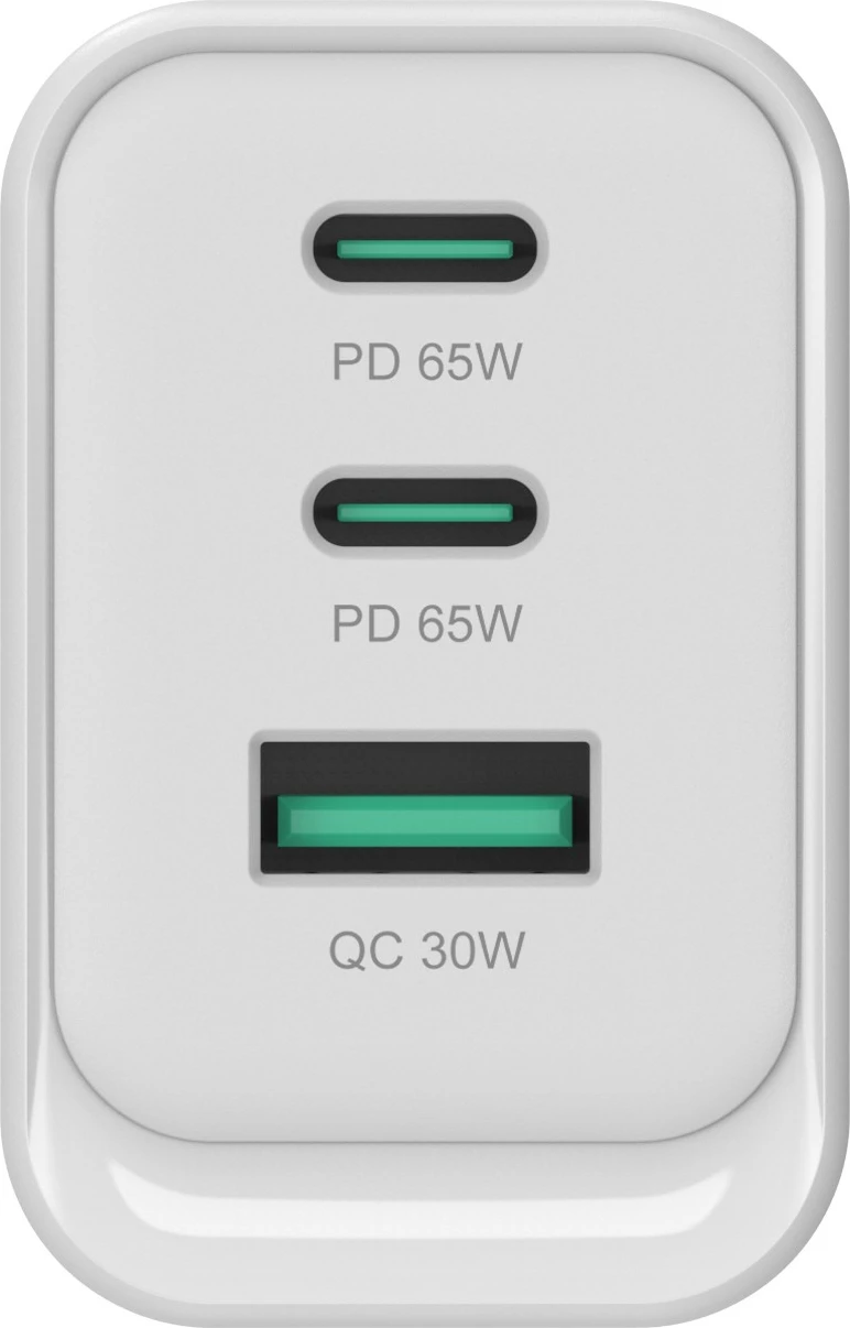 Karikues Conceptronic 3Port GaN, 2xUSB-C/1xA, 65W, i bardhë