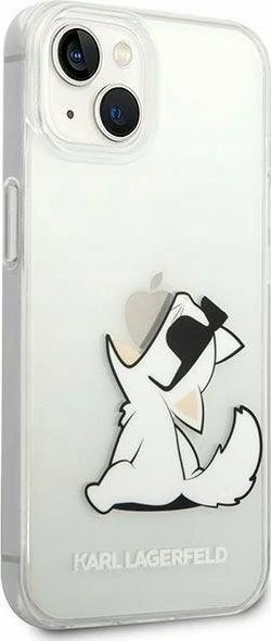 Mbështjellës Karl Lagerfeld KLHCP14MCFNRC për Apple iPhone 14 Plus, hardcase, Choupette Fun, transparent