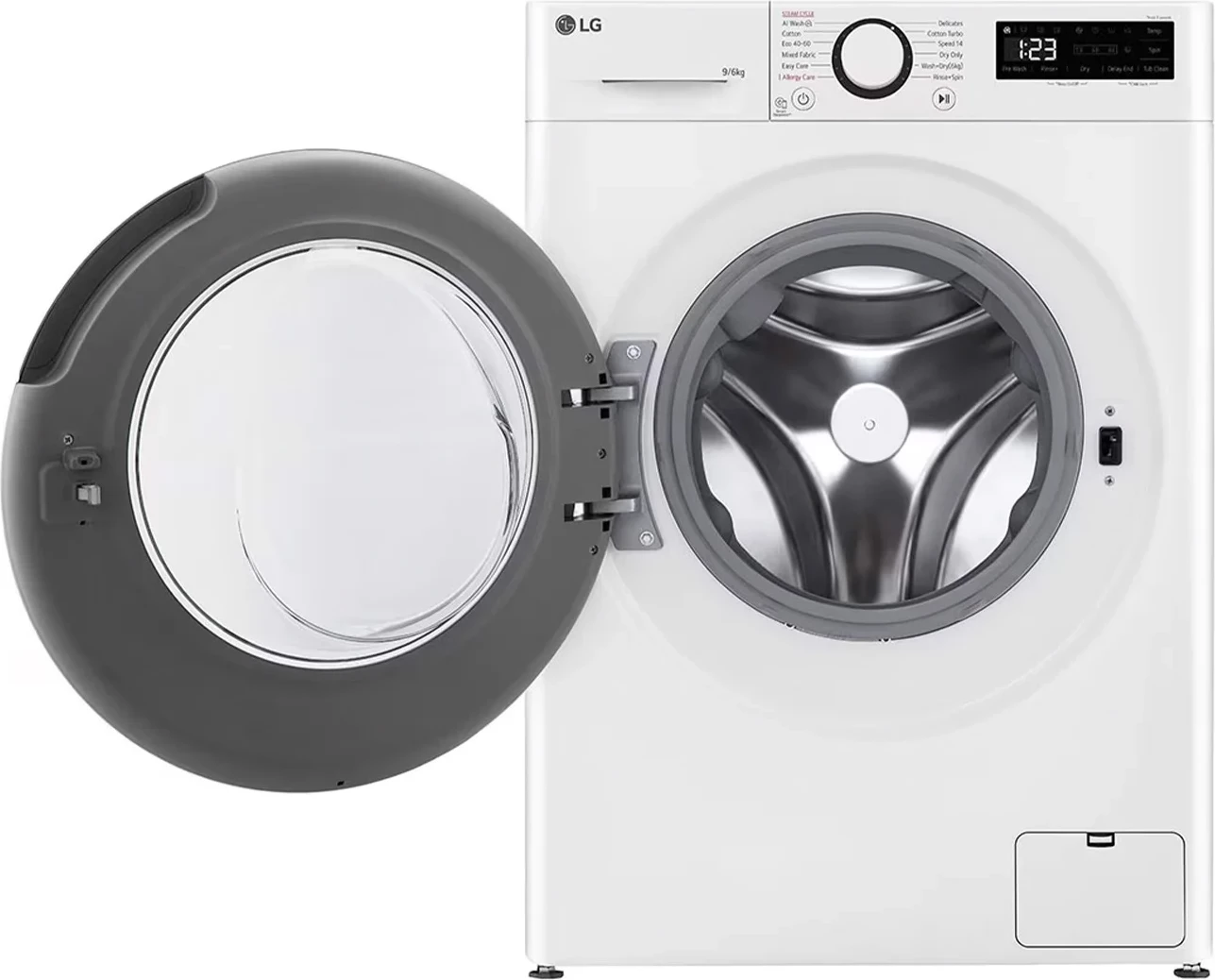 Lavatrice-tharesë, LG F4DR509SBW, 9/6 kg, 1400 rpm, larje me avull, e bardhë