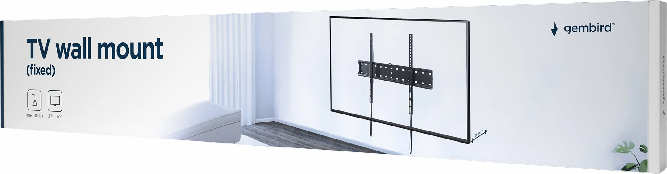 Mbajtës muri për TV Gembird WM-70F-01, 37-70 inç, i zi